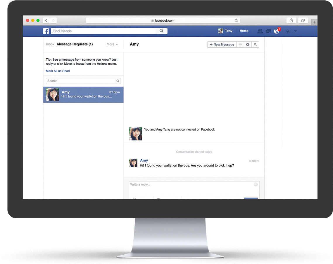 I Mac Facebook Messaging Screen PNG