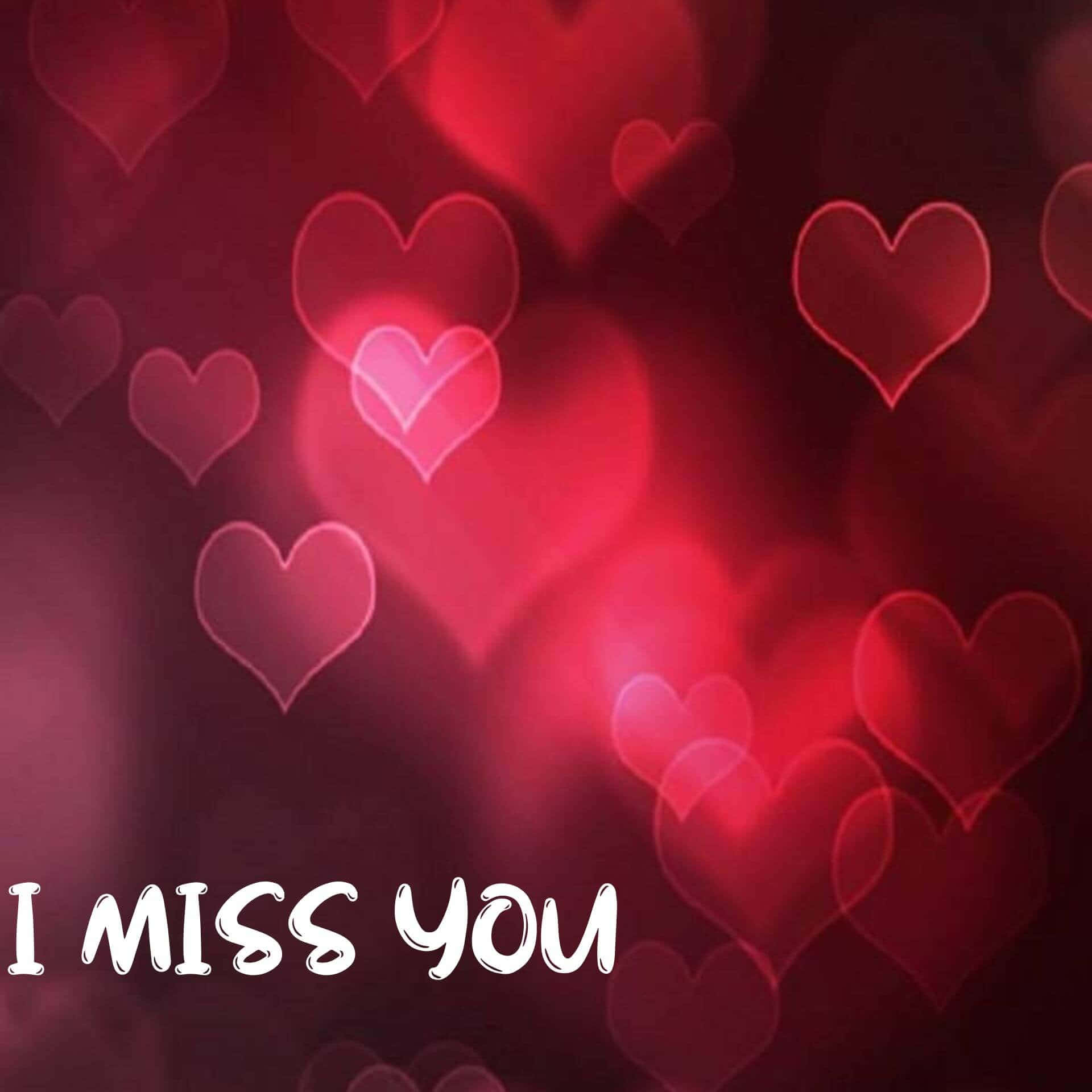 Loving Couple Embracing in 'I Miss You' Background