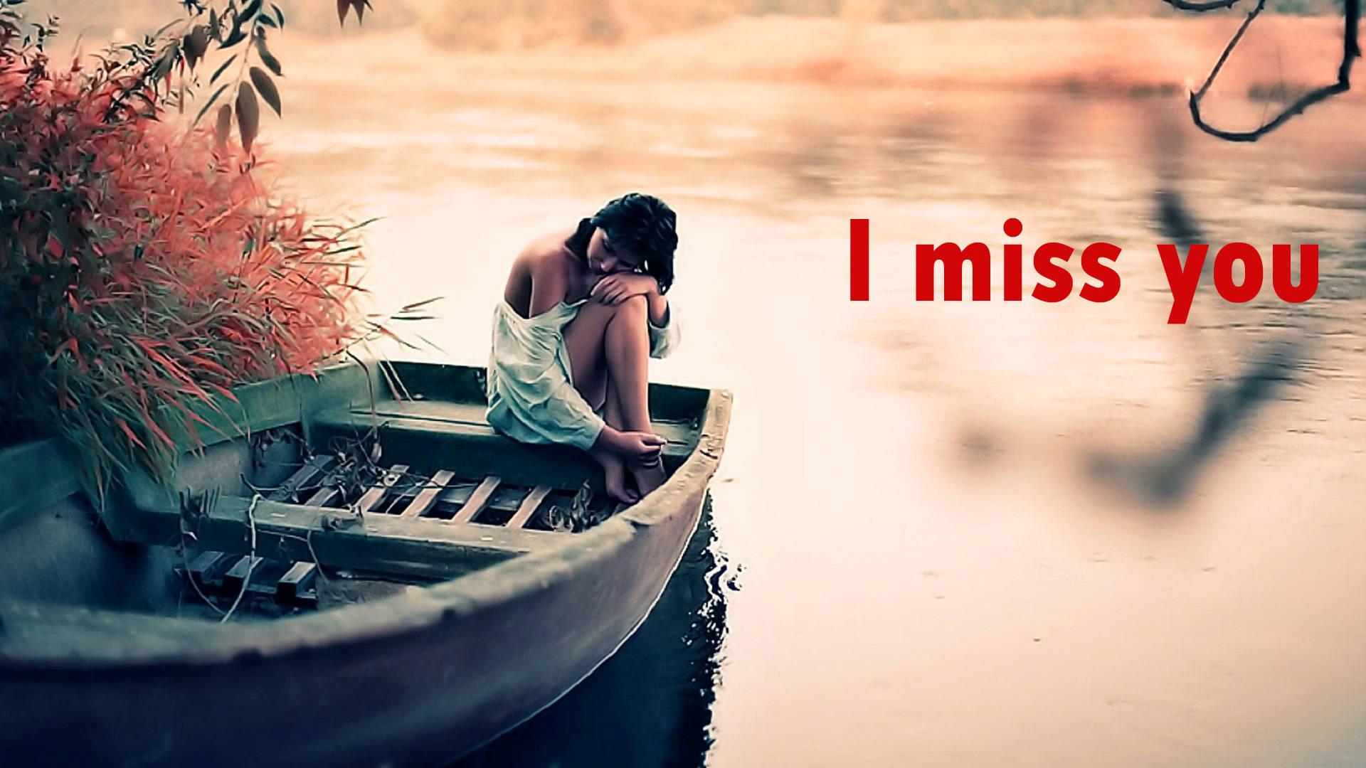 I Miss You In River Wallpaper