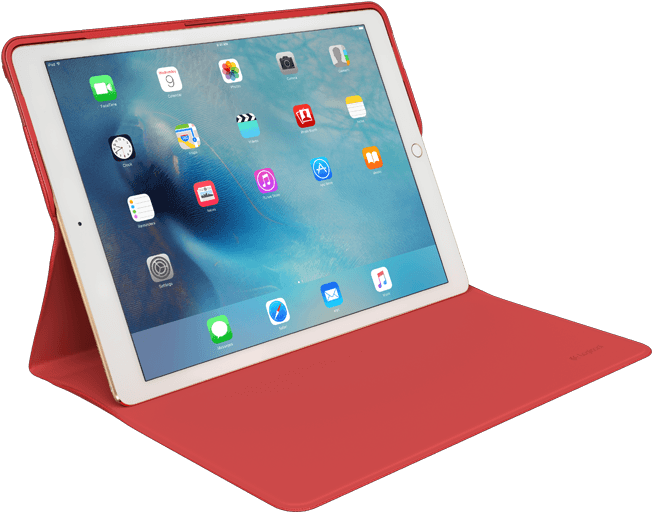 I Pad Pro With Red Smart Cover PNG