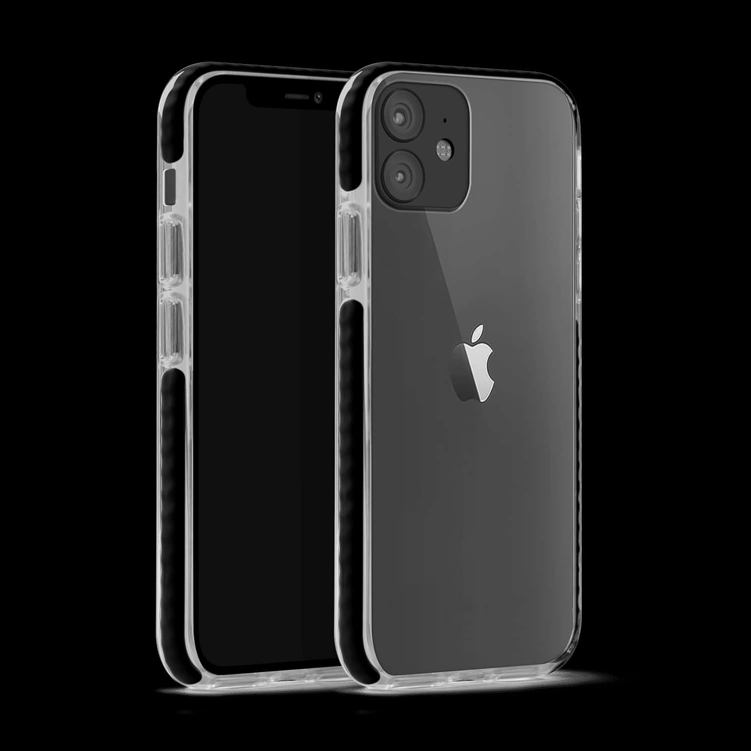 I Phone12 Black Clear Case PNG