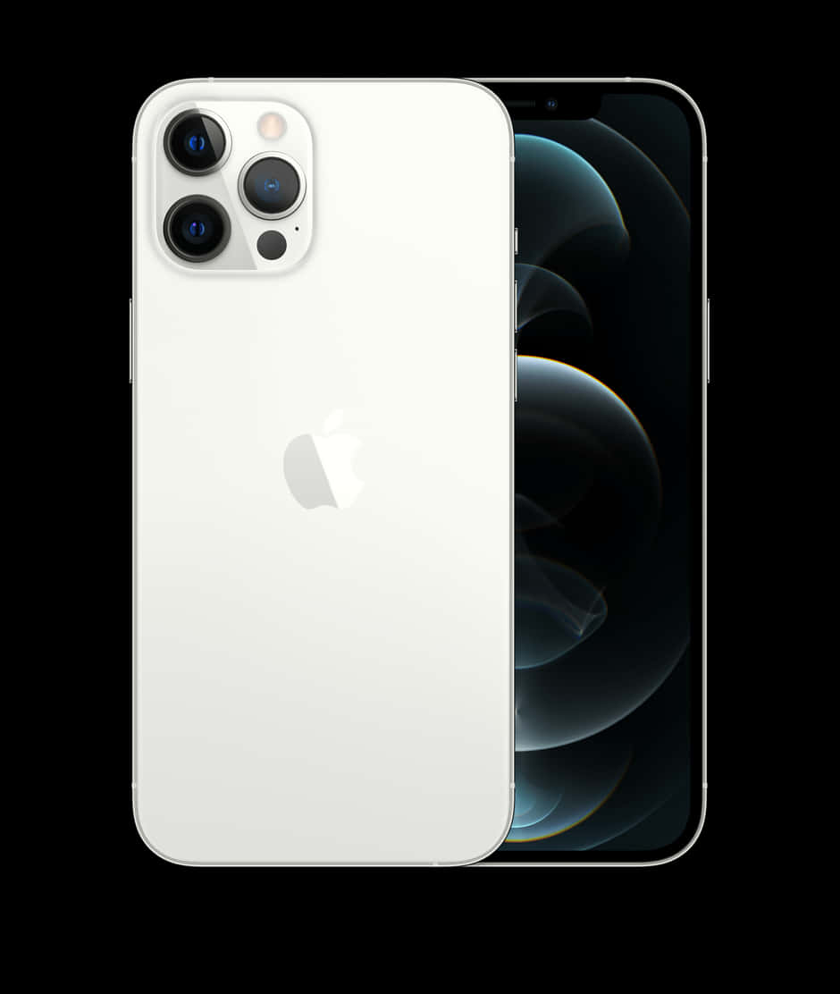 I Phone12 White Backand Front View PNG
