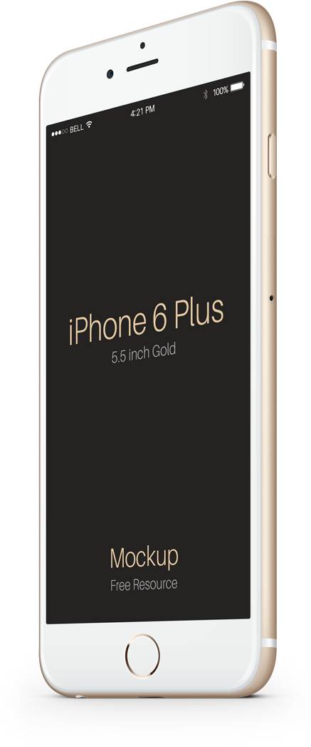 I Phone6 Plus Gold Mockup PNG