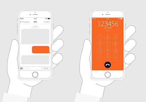 I Phonein Hand Messagingand Dialing PNG