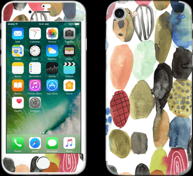 I Phonewith Colorful Case Design PNG