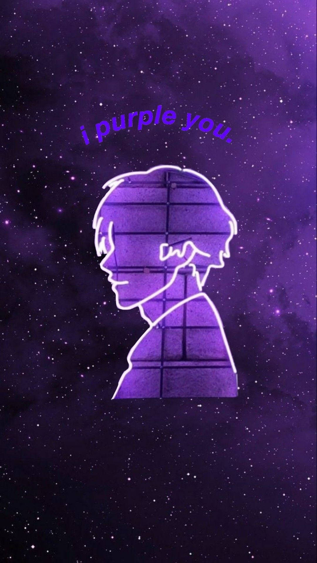 I Purple You Neon V Outline Background