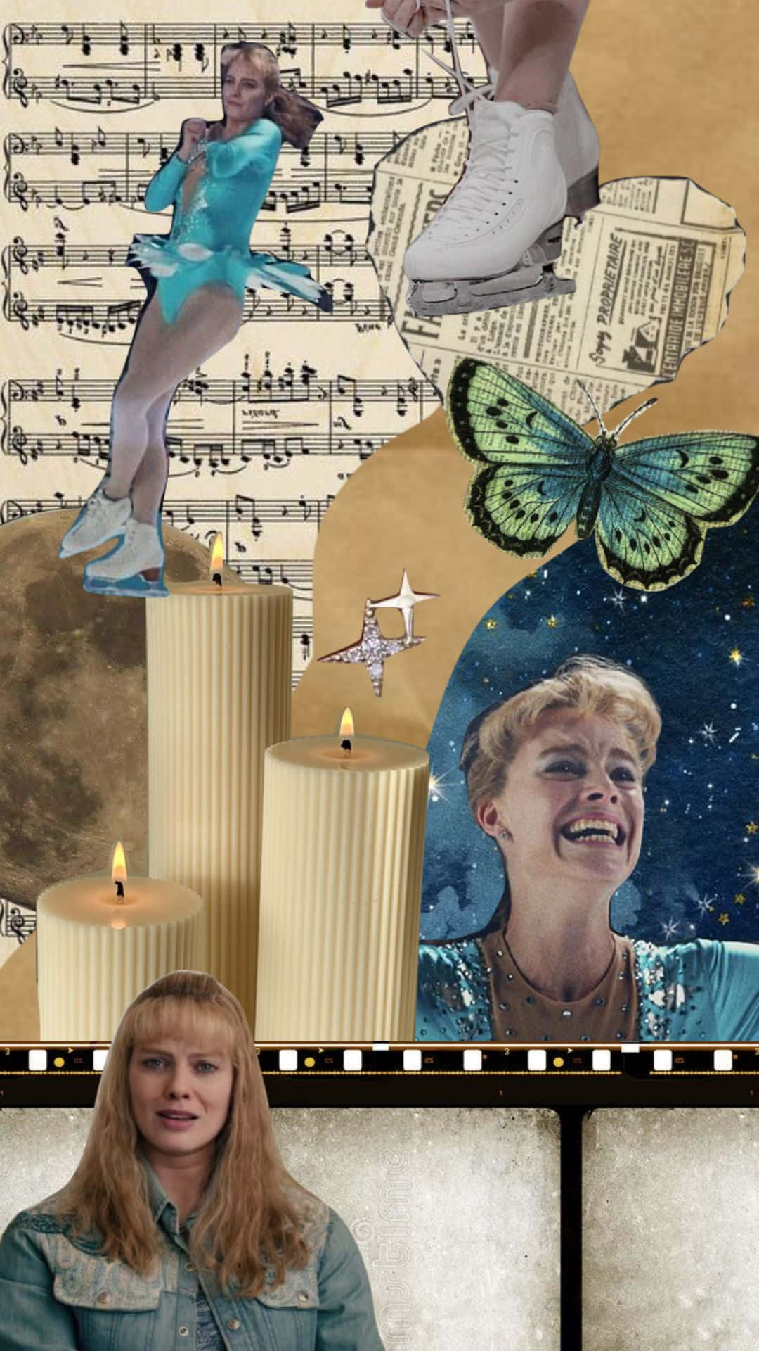 I Tonya Collage Artistieke Representatie Achtergrond