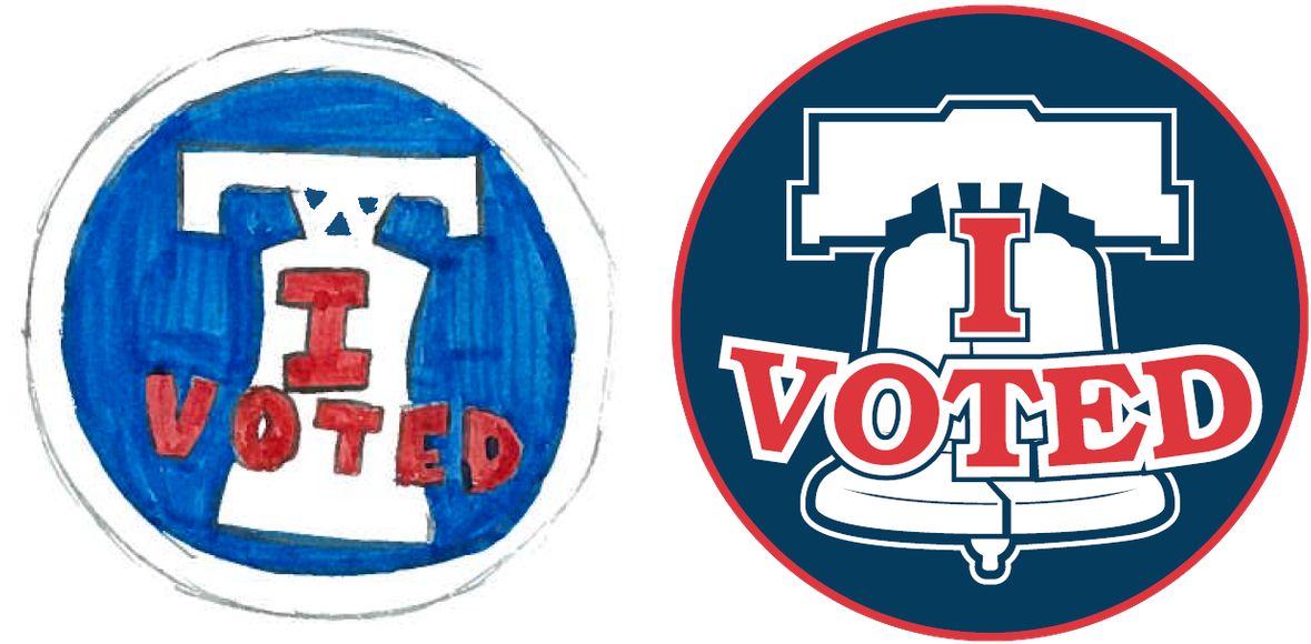 I Voted Stickers Comparison PNG