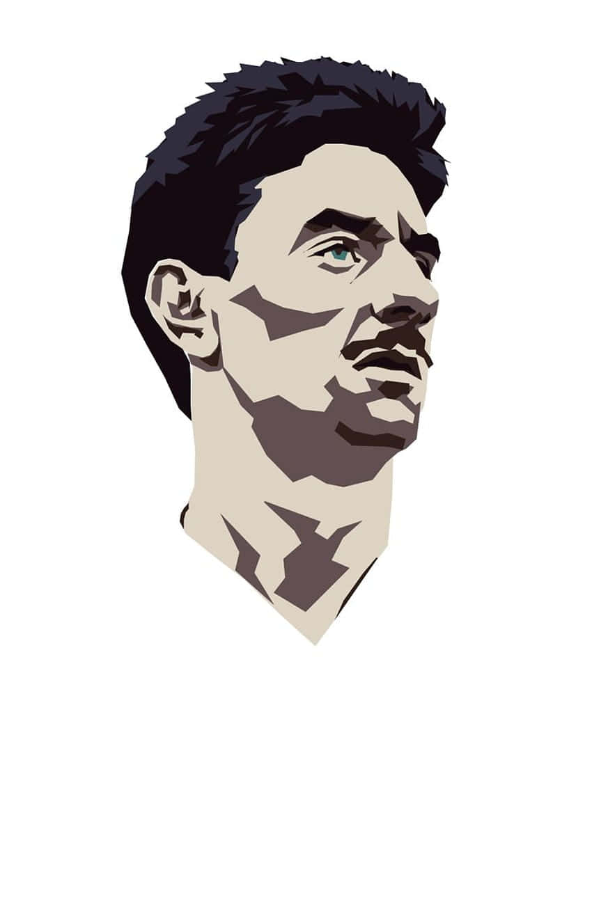 Ian Rush Football Head Profile Illustration Art Wallpaper