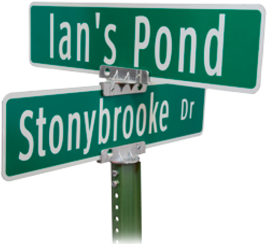 Ians Pond Stonybrooke Dr Street Signs PNG