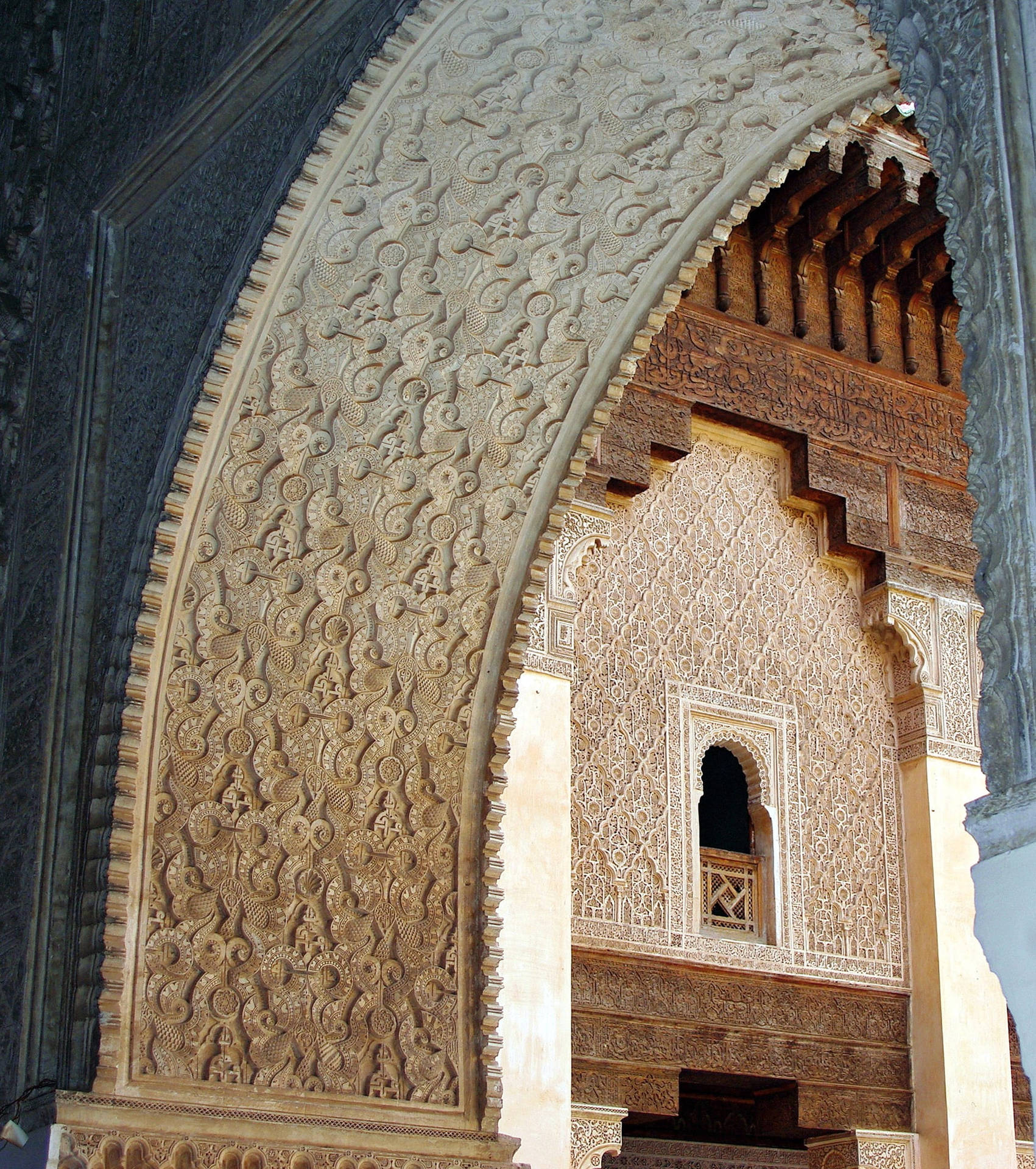 Motiv fra Marokko iben Youssef-arkitekturen Wallpaper