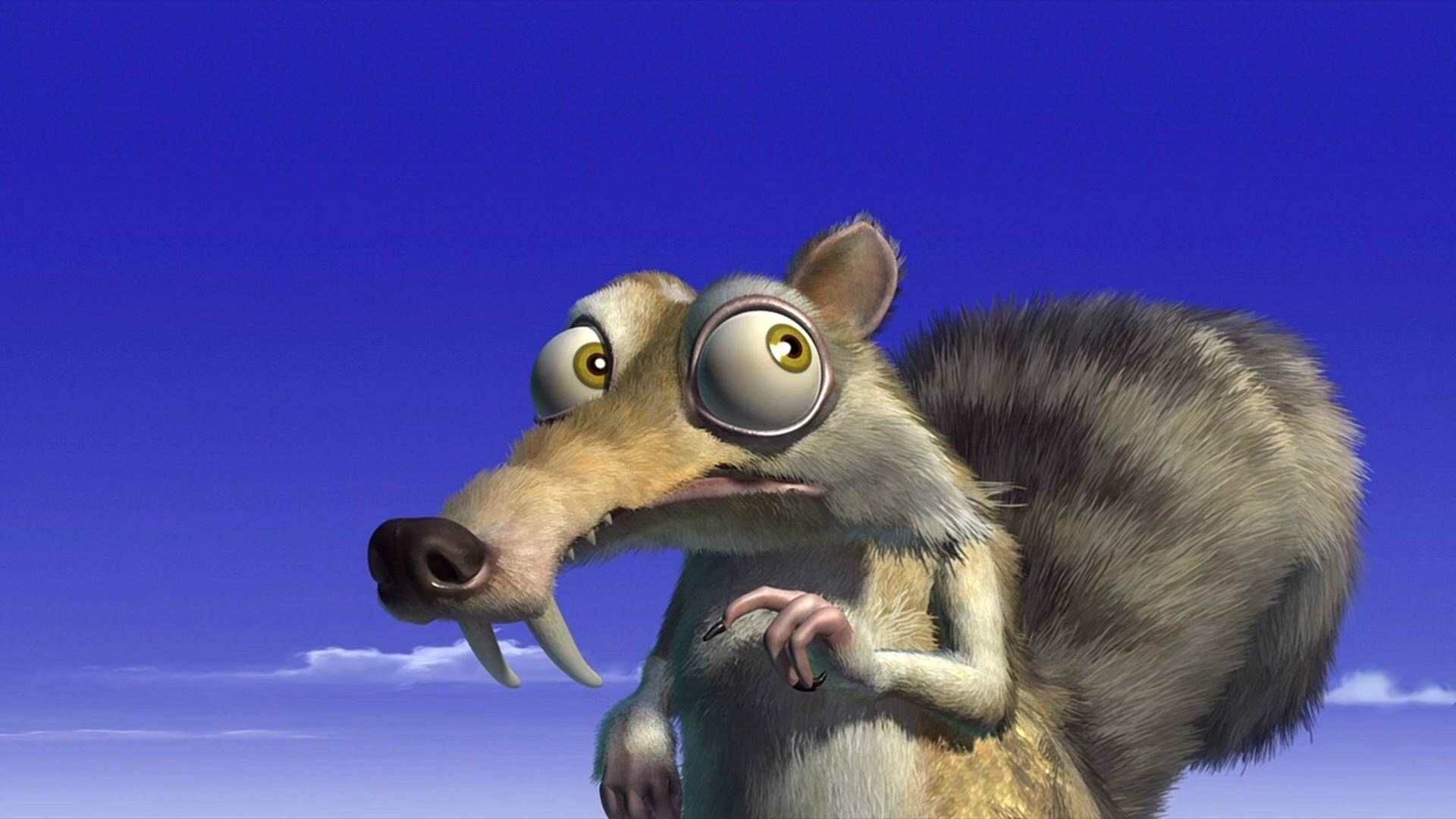 "Scrat, the iconic squirrel of Ice Age, with his never-ending quest for an acorn, frozen in time." Wallpaper