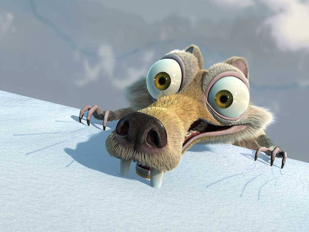 Ice Age Scrat On The Brink Falling Wallpaper