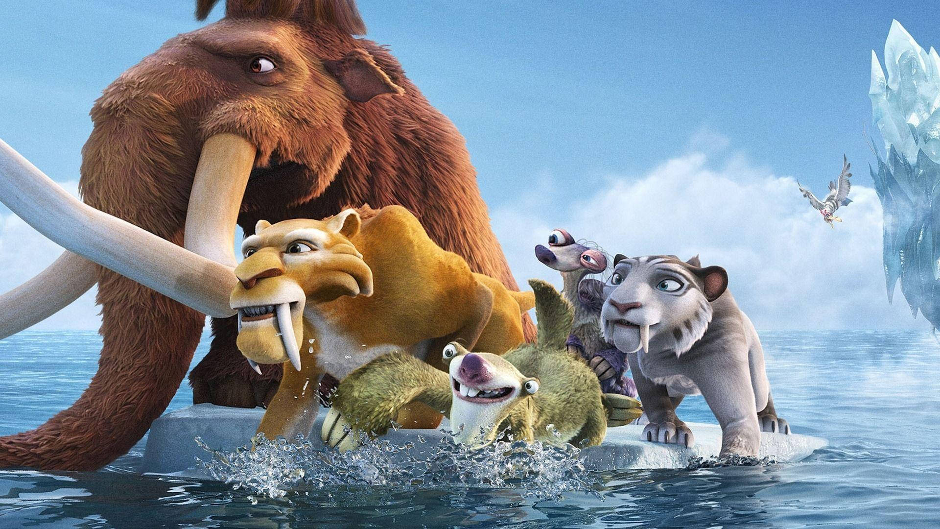 Ice Age Soaking Wet Characters Wallpaper