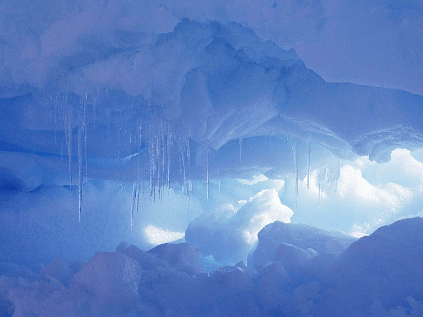A beautiful still of angelic snow-covered ice