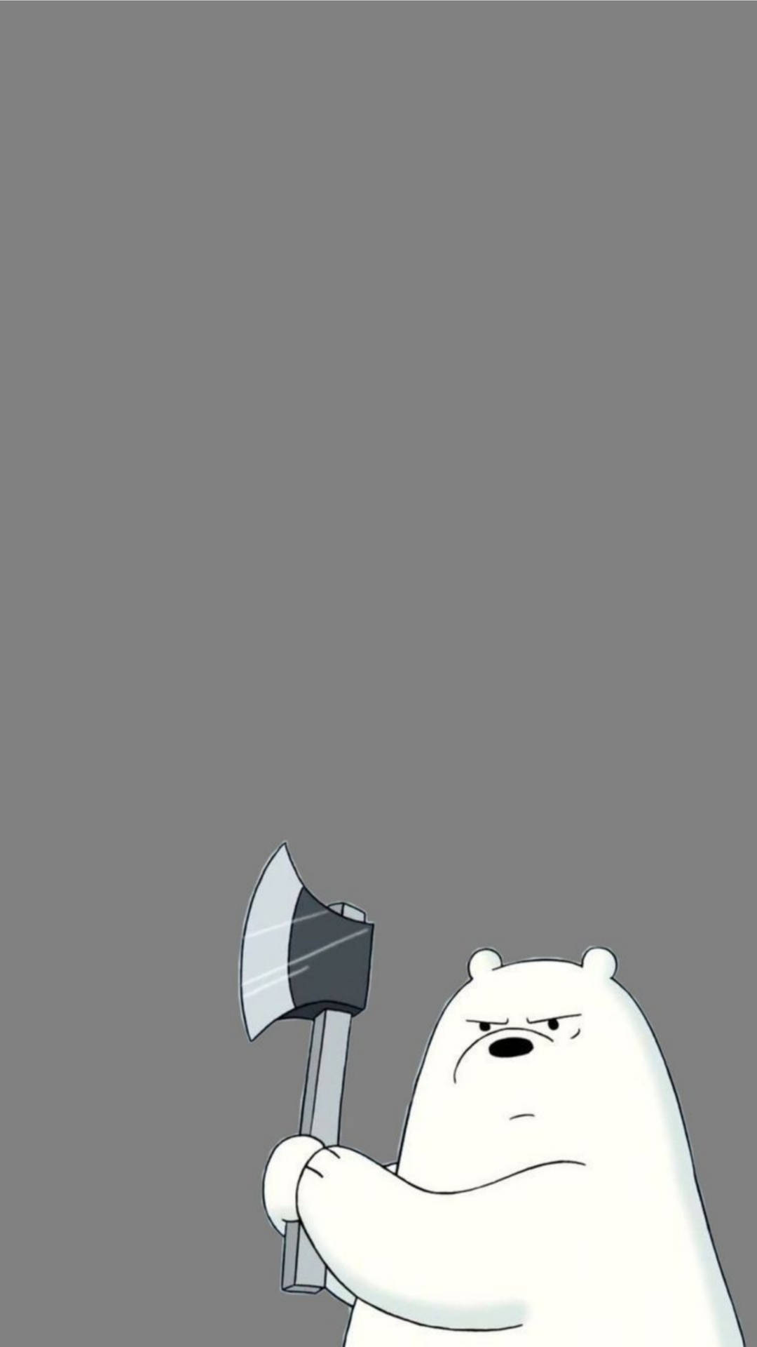 Ice Bear Cartoon Angry Holding His Axe Wallpaper