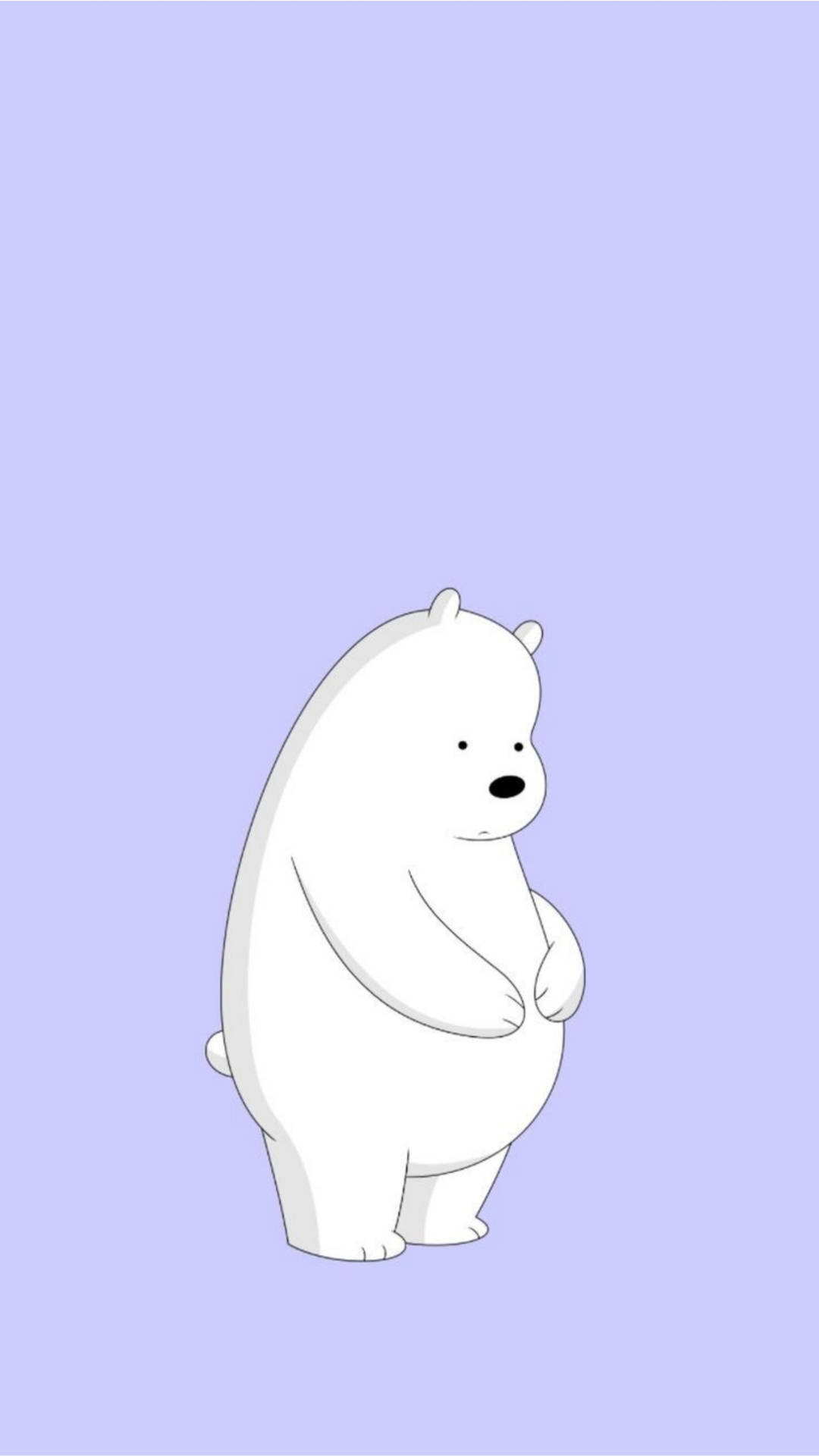 Ice Bear Cartoon Checking His Belly Background
