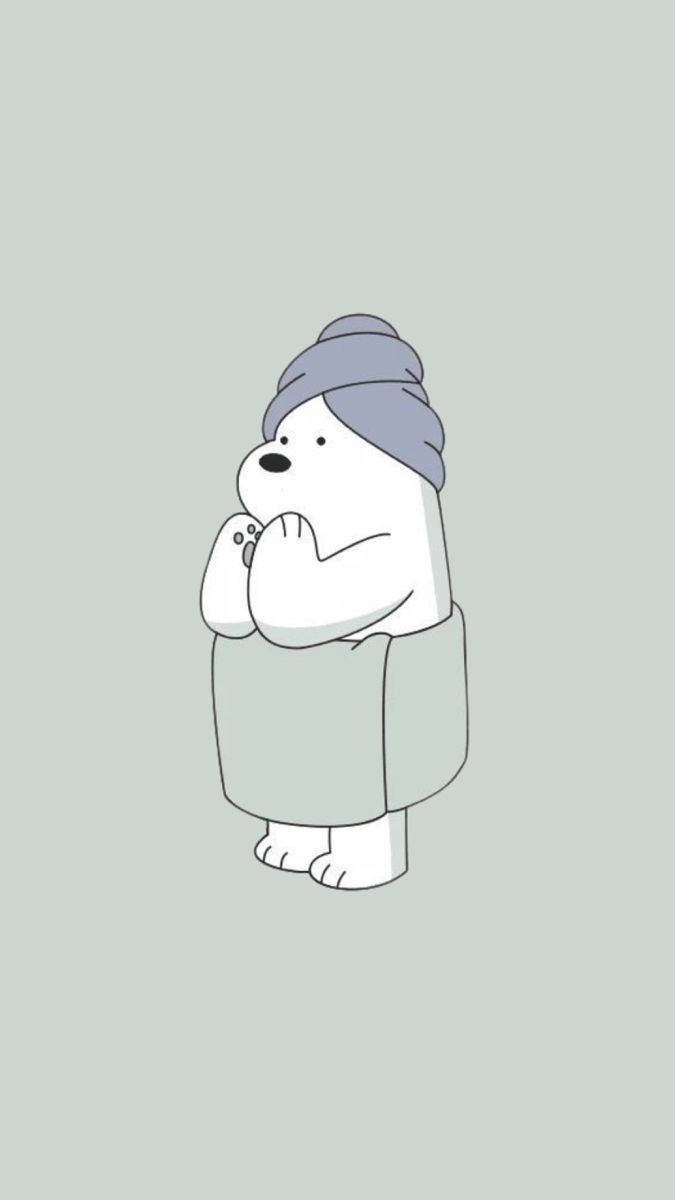 Ice Bear Cartoon Freshly Bathed Background