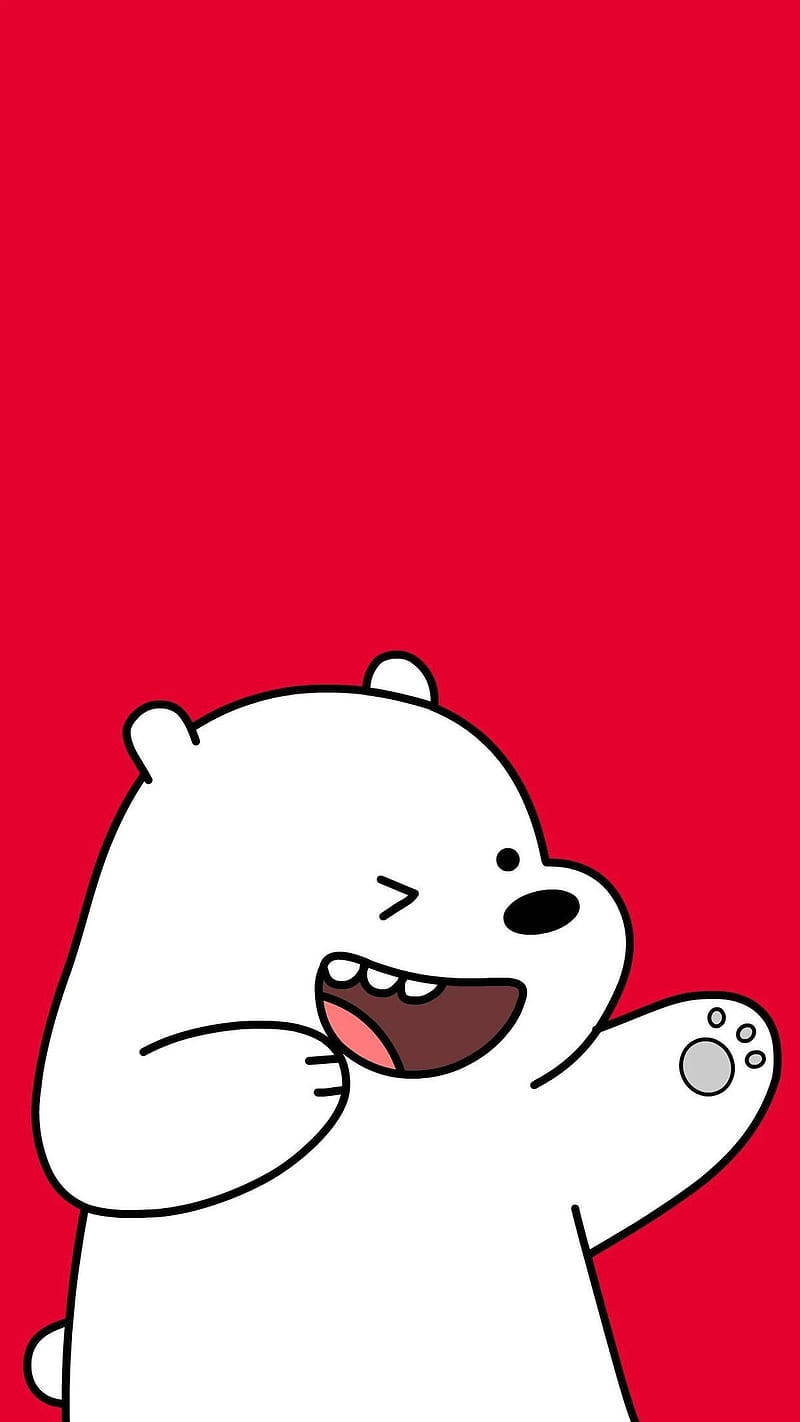 Ice Bear Cartoon Mischievous Smile Wallpaper
