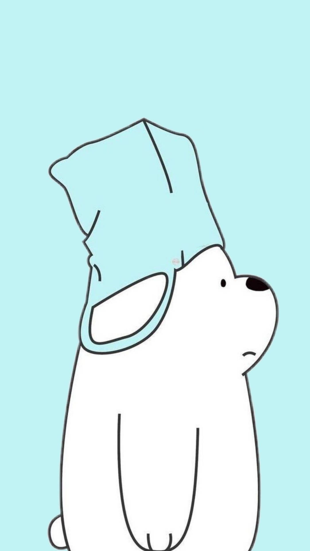 Ice Bear Cartoon With A Bag Background