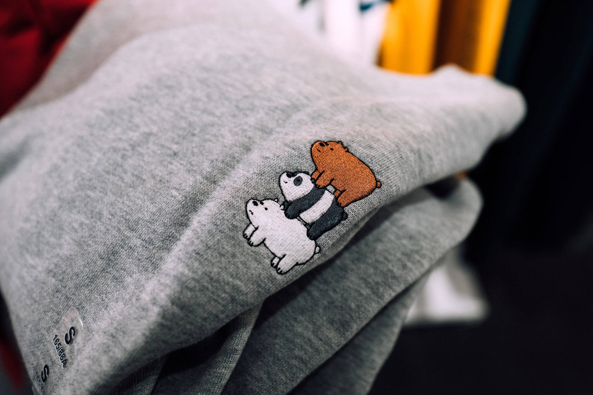 Ice Bear Panda Grizzly On Gray Hoodie Picture