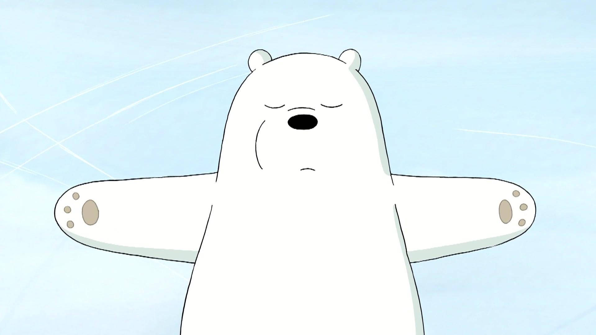 Ice Bear Vi Bare Bjørne Liggende På Sne Wallpaper