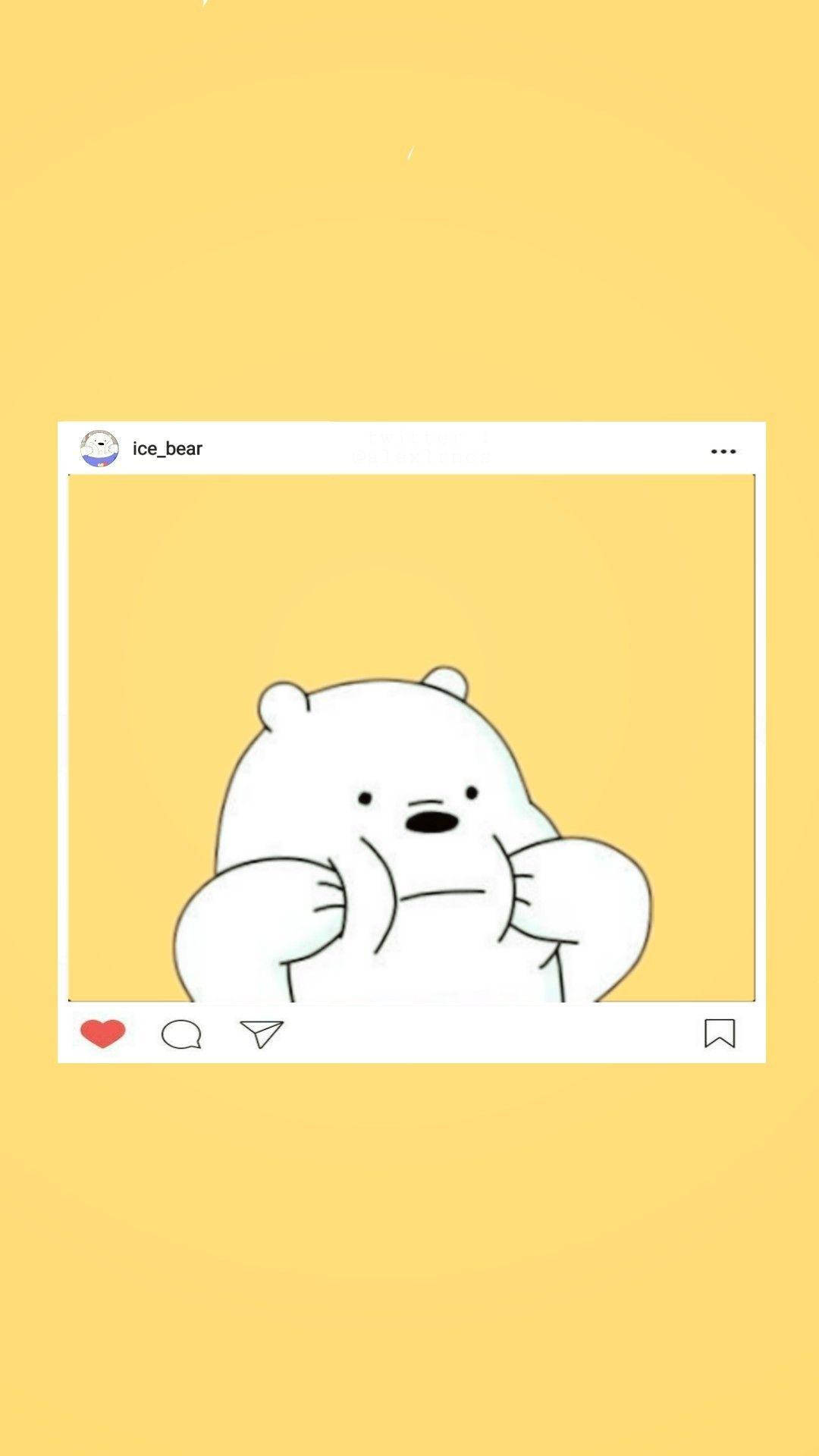 Ice Bear We Bare Bears Instagram Yellow Aesthetic Background