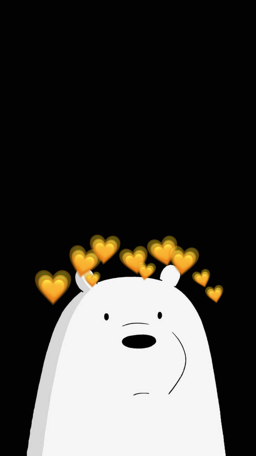 Ice Bear We Bare Bears Orange Hearts Background