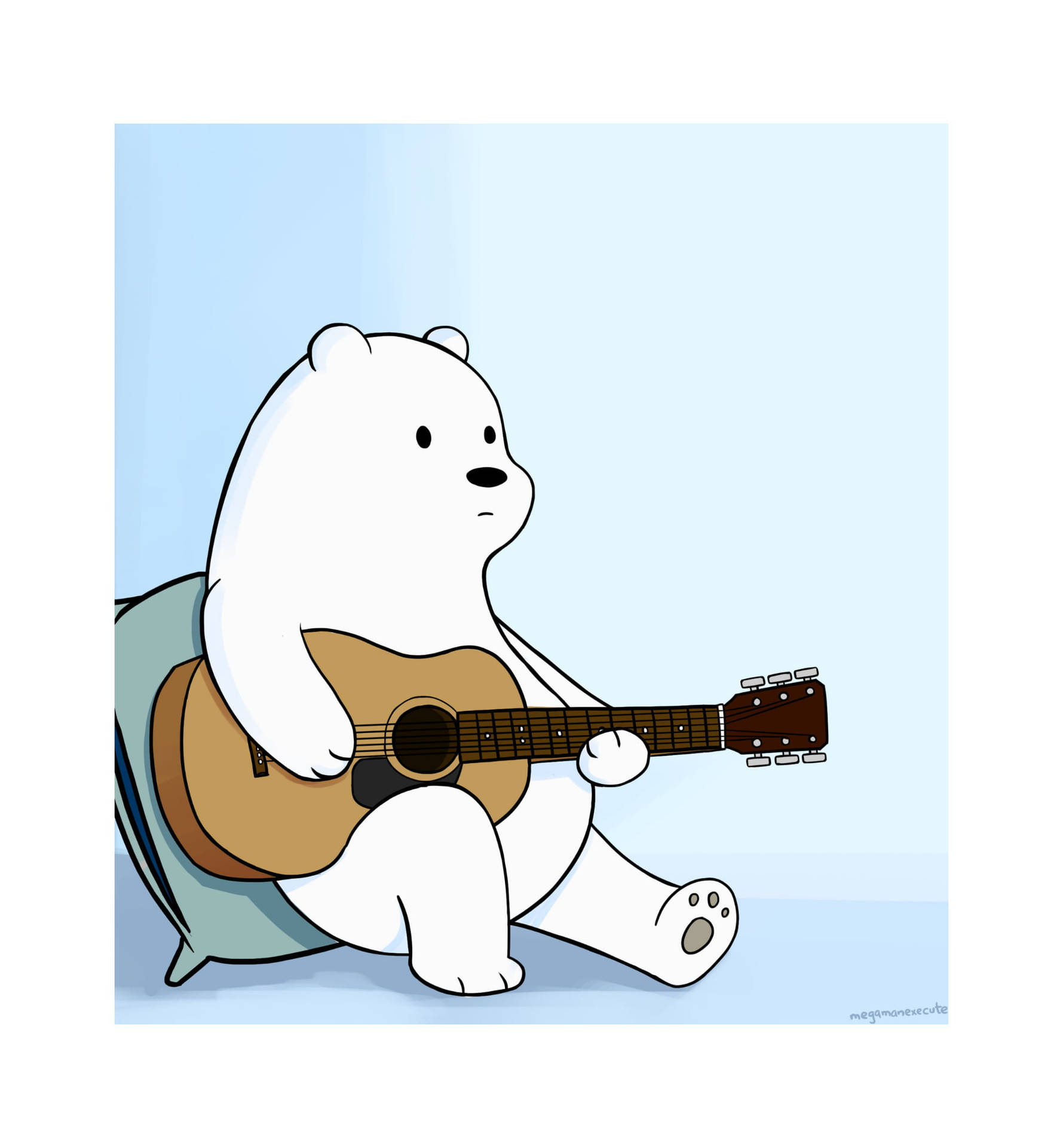 Ice Bear We Bare Bears Playing Guitar Wallpaper