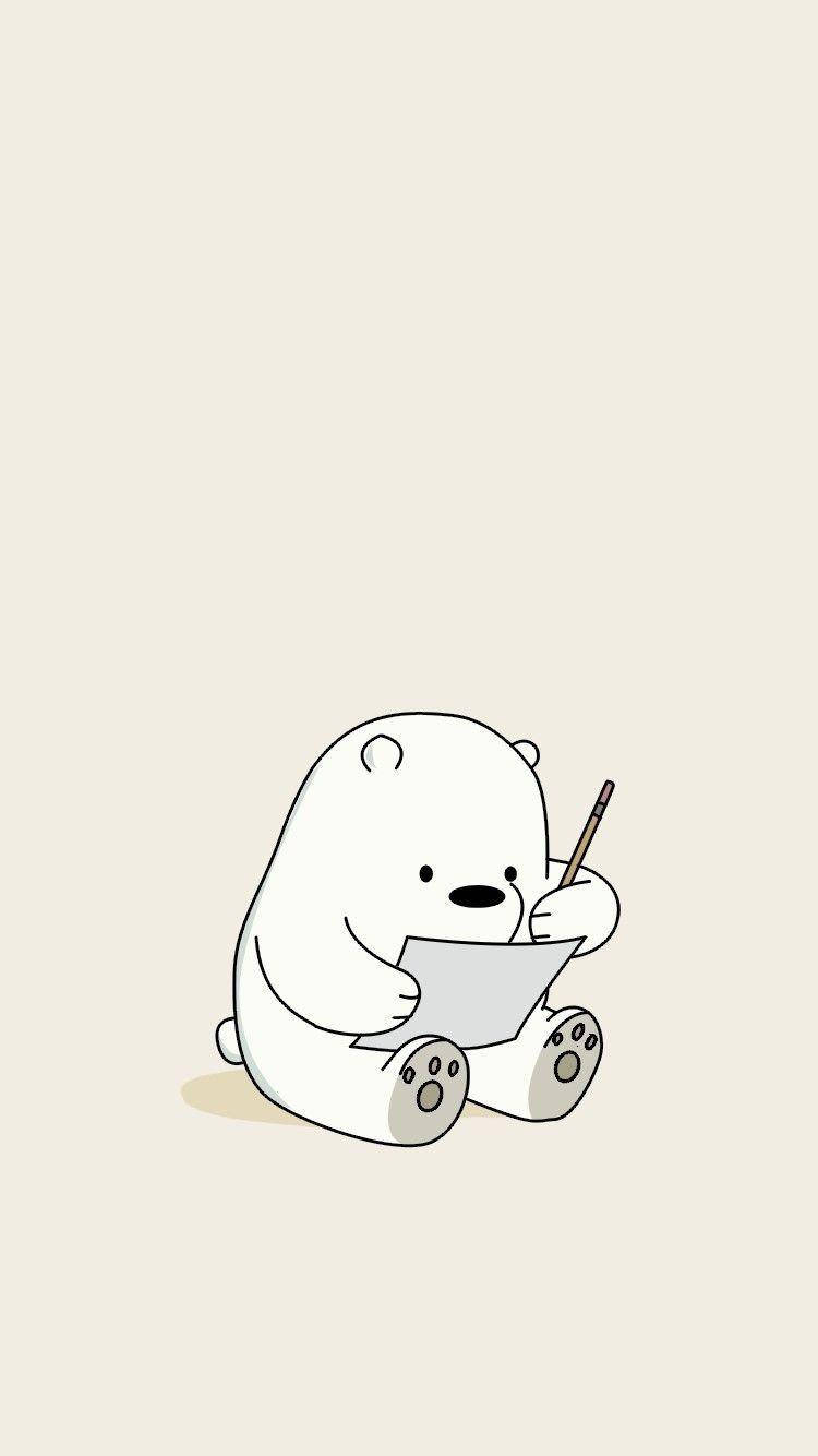 Ice Bear We Bare Bears Writing On Paper Background