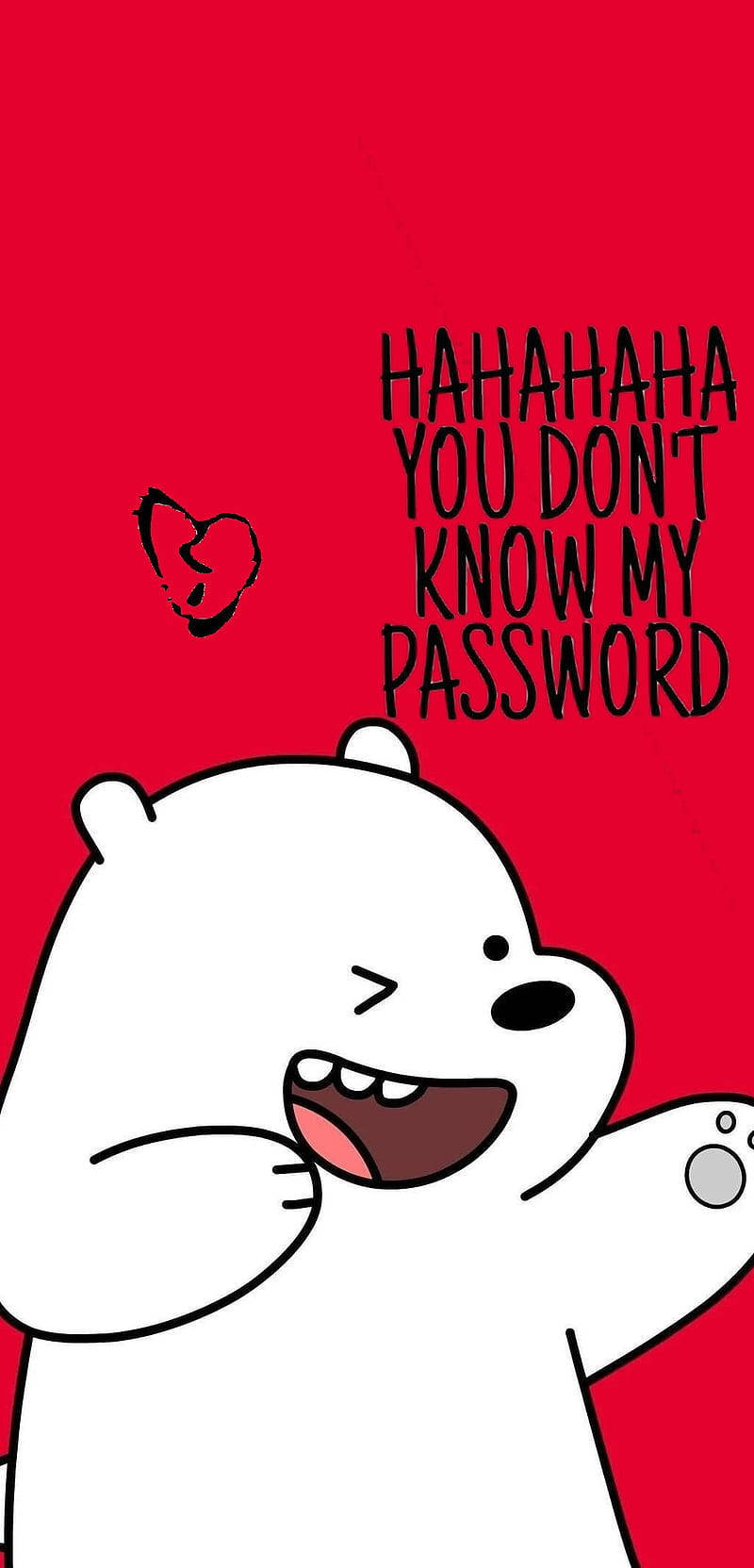 Download Ice Bear You Don't Know My Password Red Aesthetic Wallpaper |  
