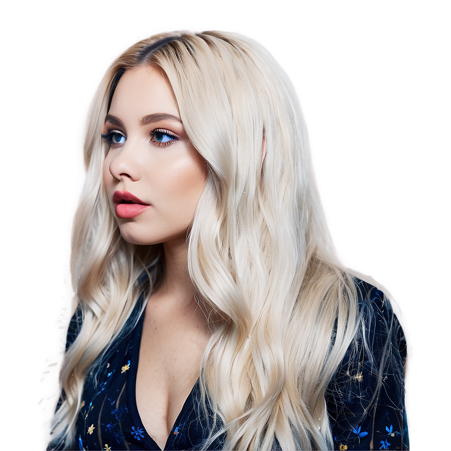 Ice Blonde Hair Png 05252024 PNG