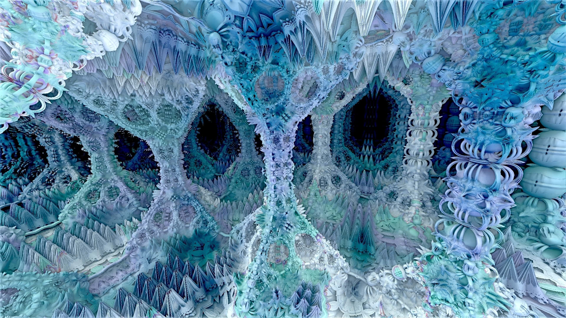 Unretrato Fascinante De Azul Hielo En Lo Profundo Del Invierno. Fondo de pantalla