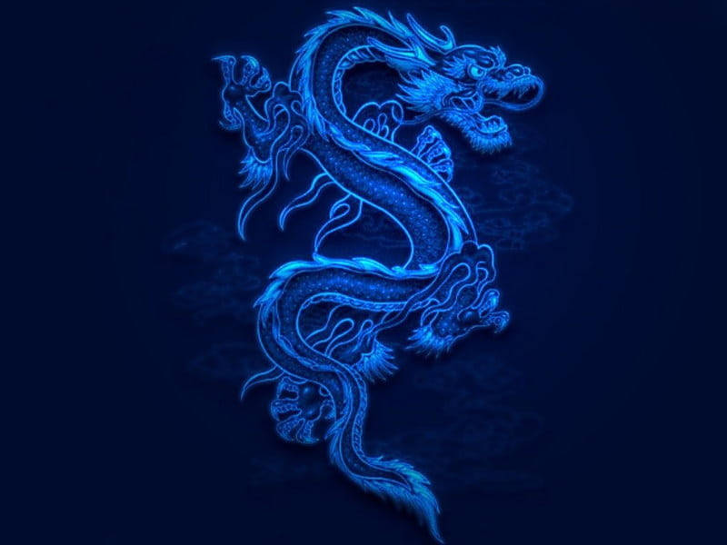 Ice Blue 3d Dragon Insignia Wallpaper