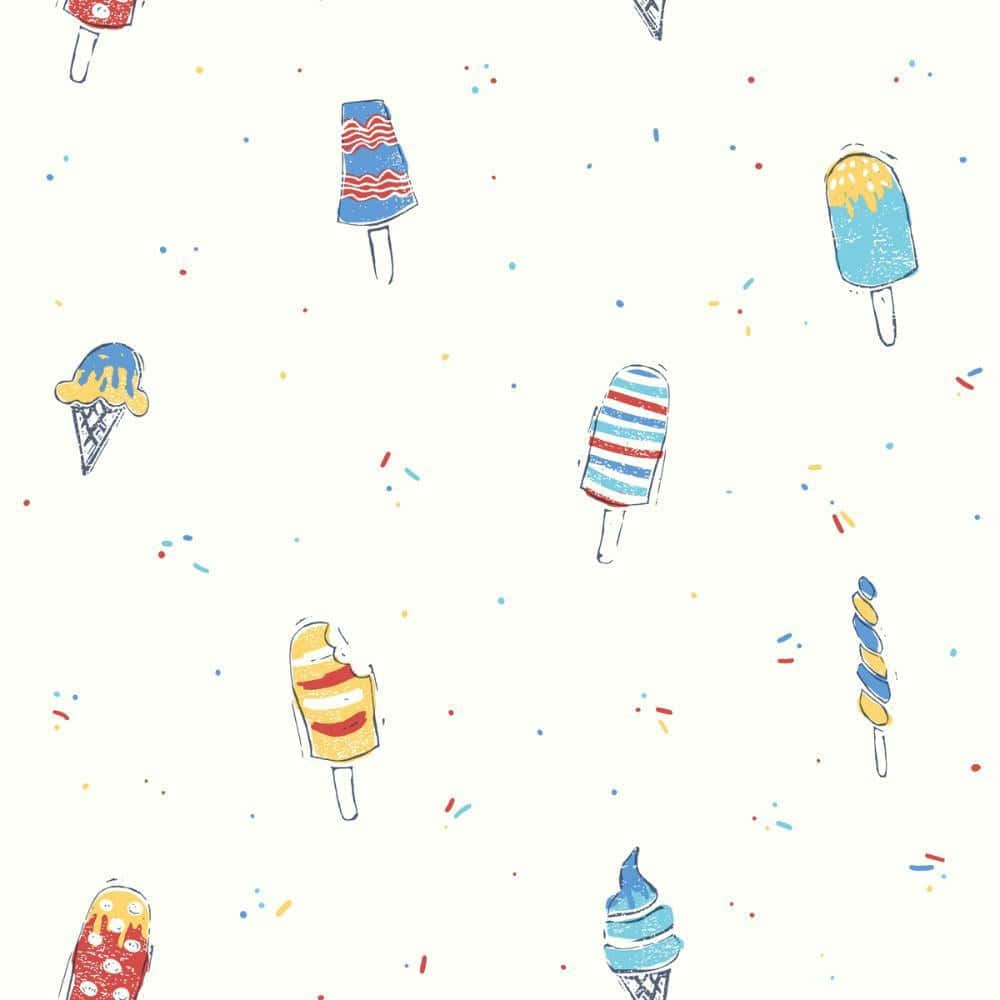 A Pattern Of Ice Cream Pops And Sprinkles