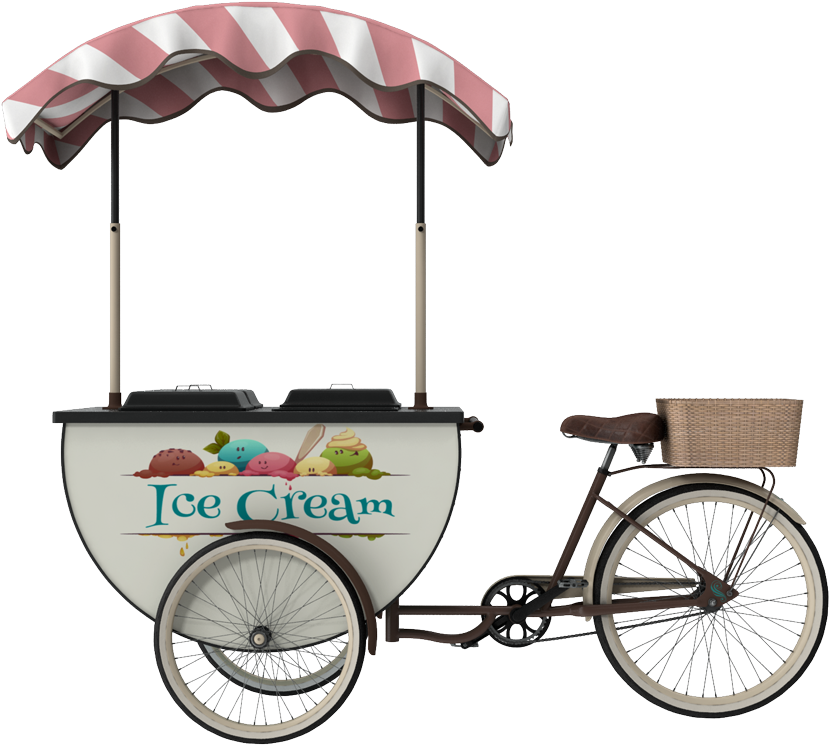 Ice Cream Bicycle Cart PNG