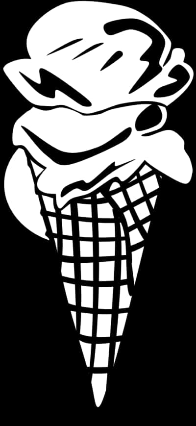 Ice Cream Cone Silhouette PNG