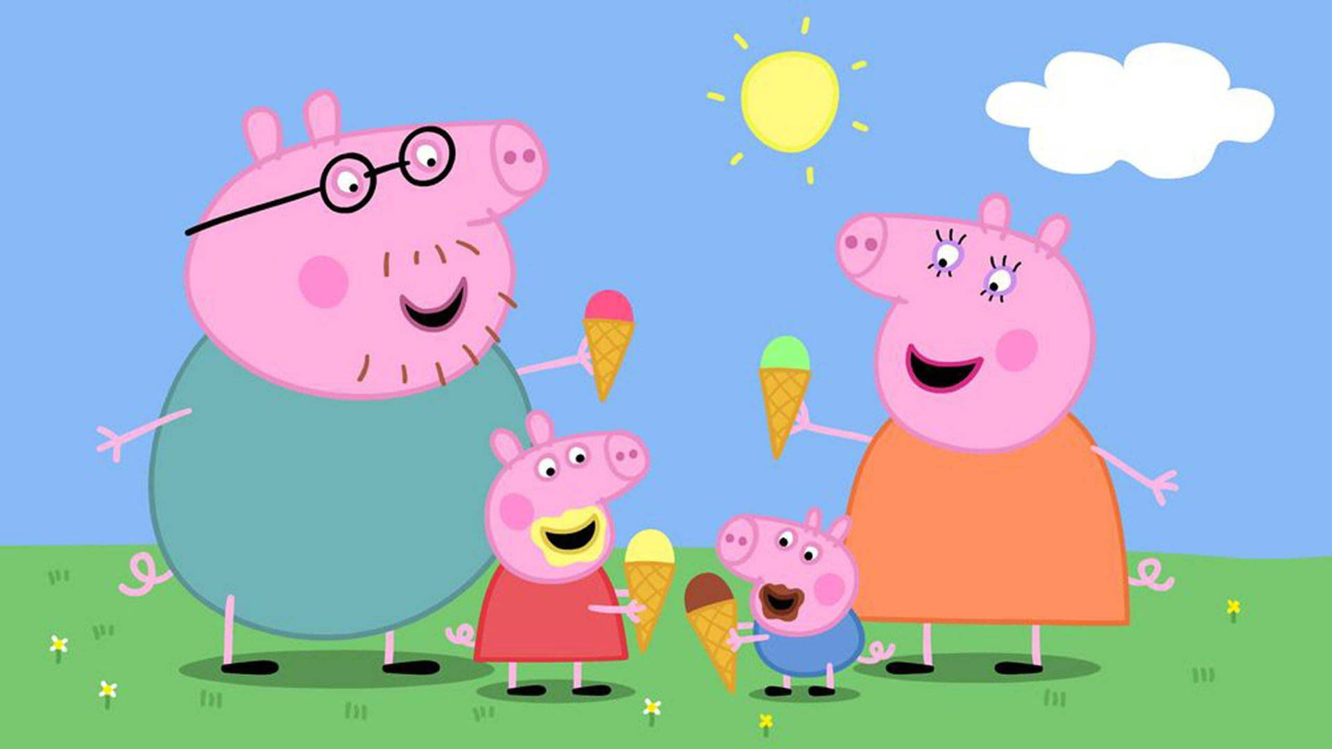 Ice Cream Day Peppa Pig iPad Wallpaper