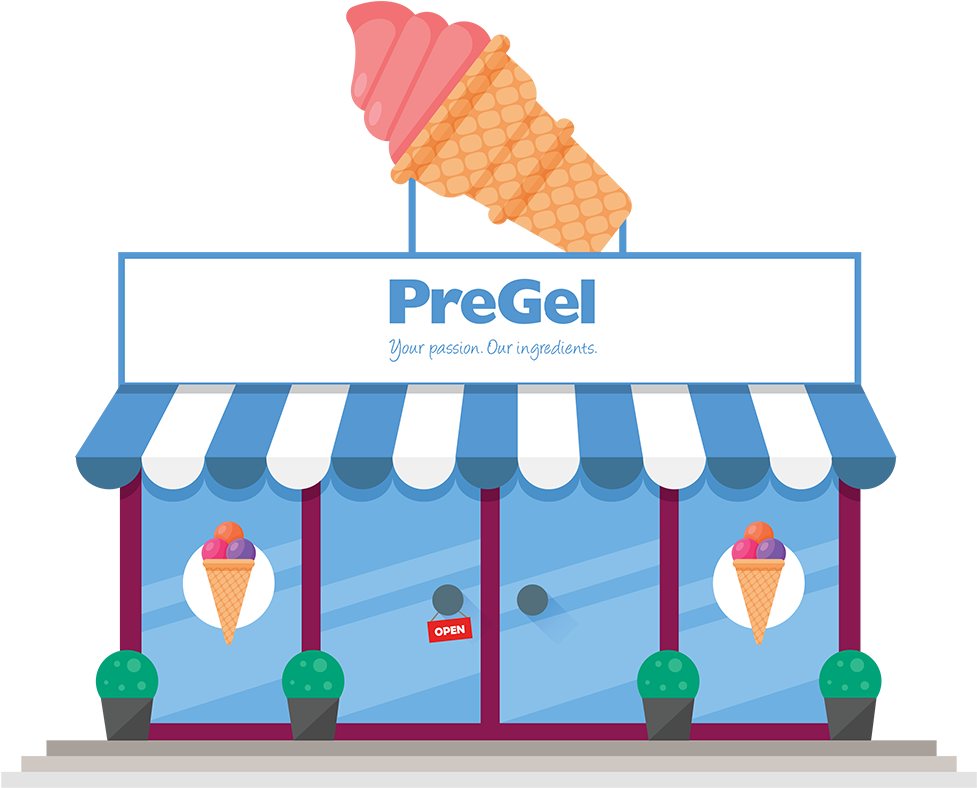 Ice Cream Shop Facade Vector PNG