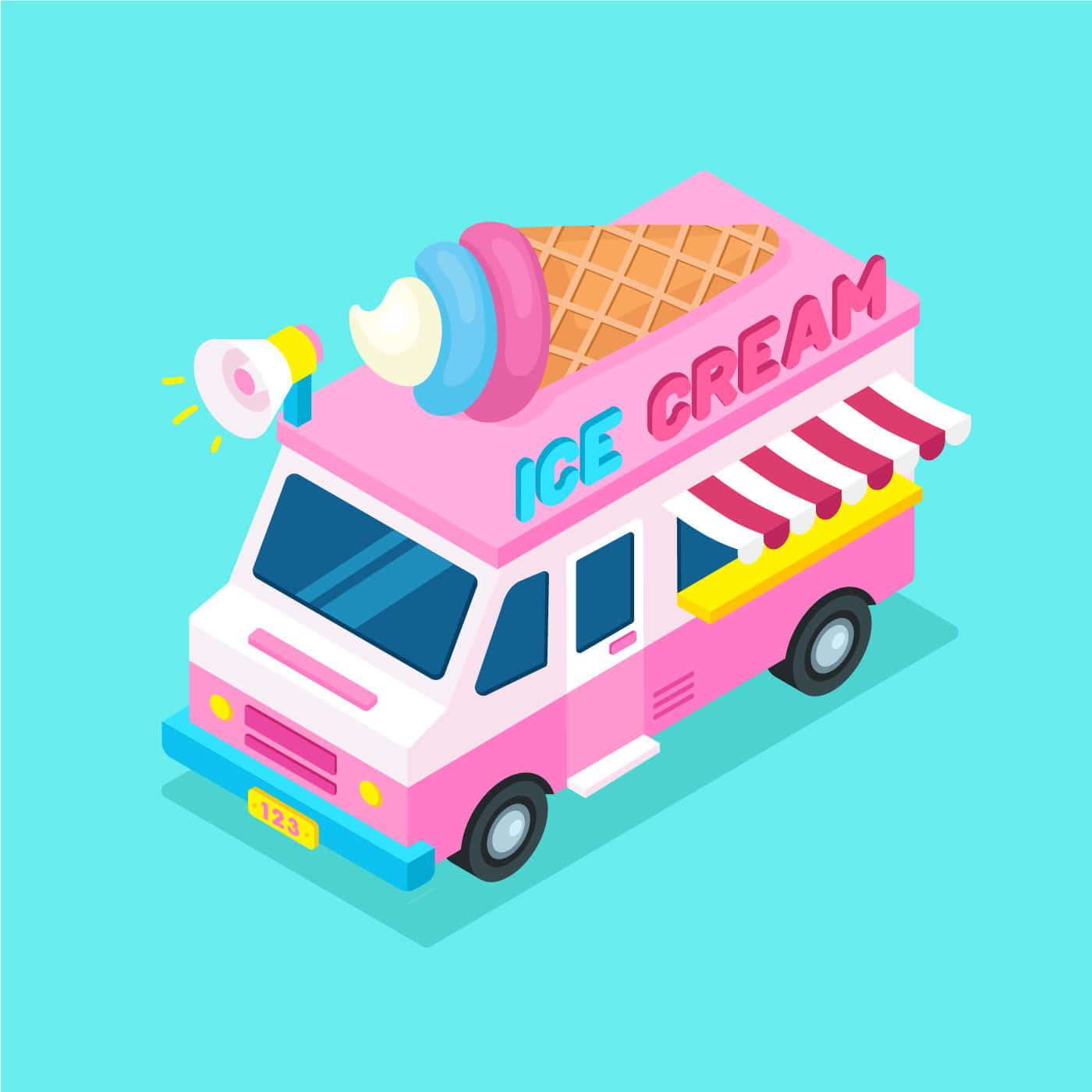 Get ready for some sweet treats with this classic ice cream truck.