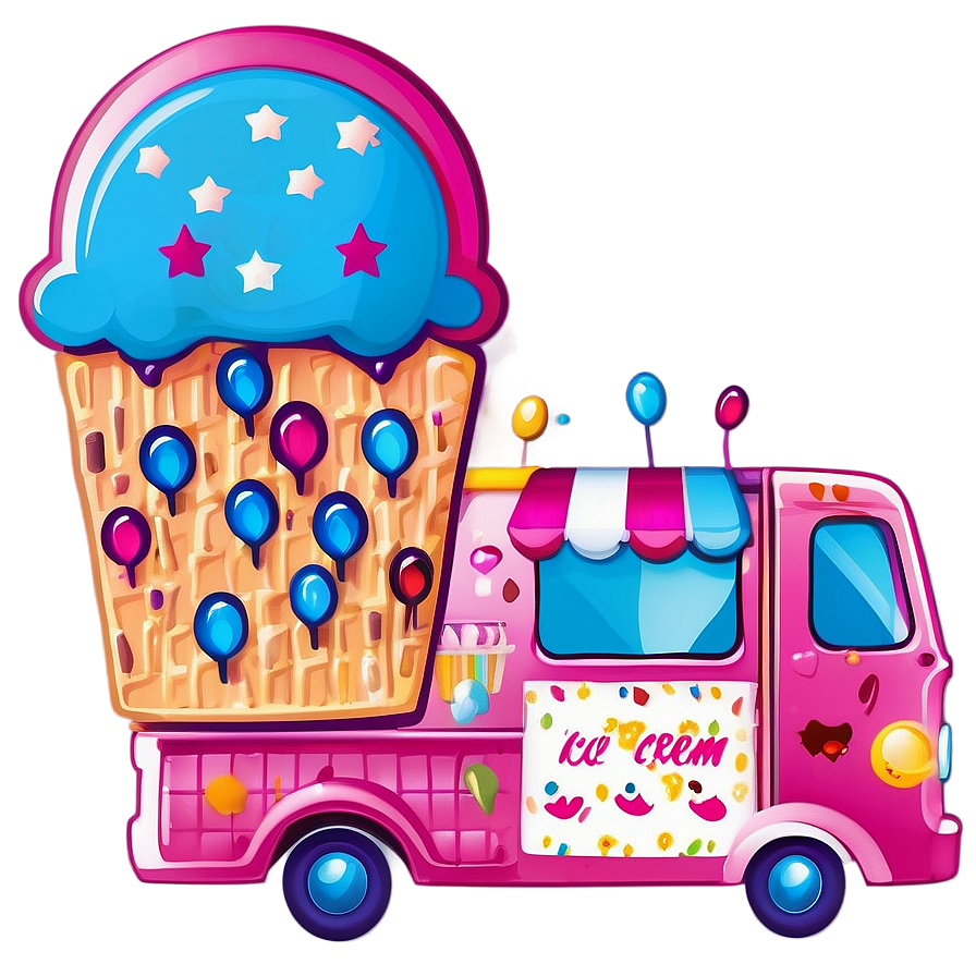Ice Cream Truck Vector Png 06202024 PNG
