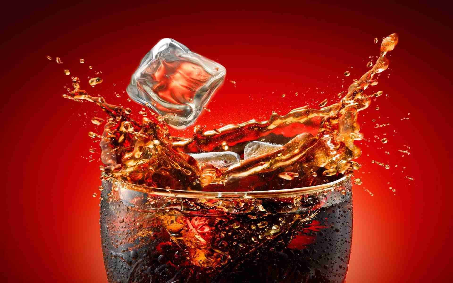 Ice Cube On Cola Drink