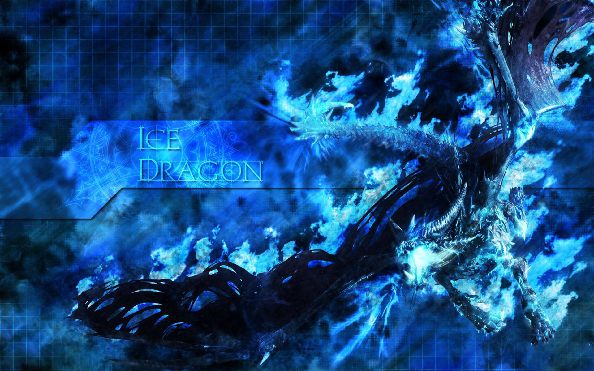 Ice Dragon Abstract Art Wallpaper