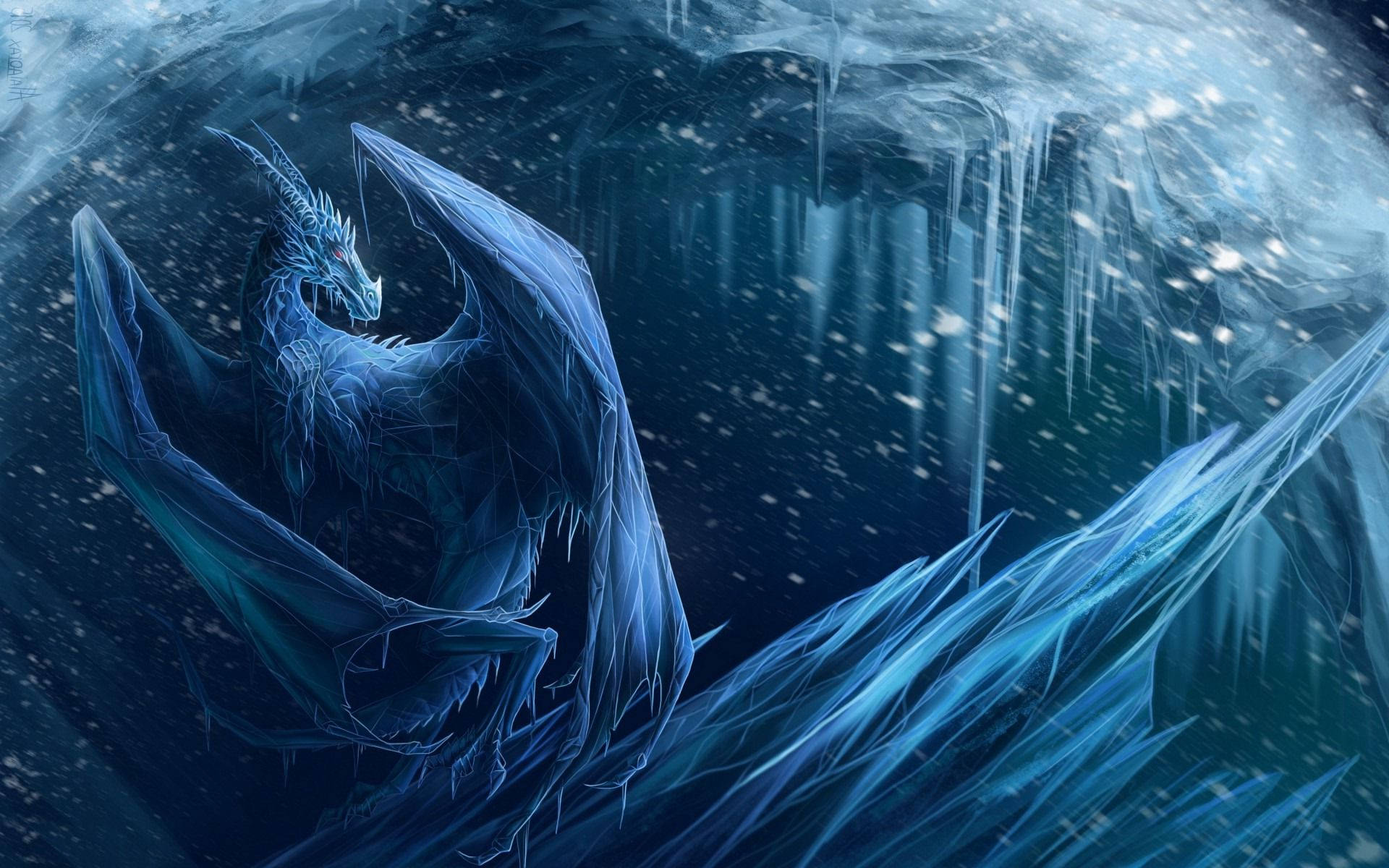 Vejr Ice Dragon Frosty Wallpaper