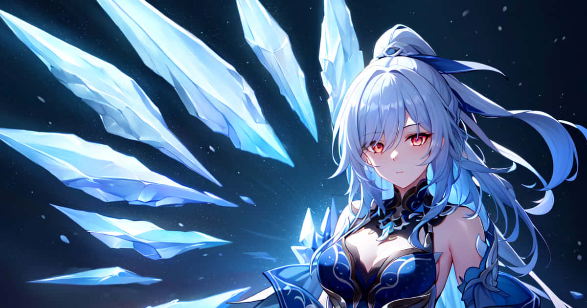Ice Element Anime Character Wallpaper