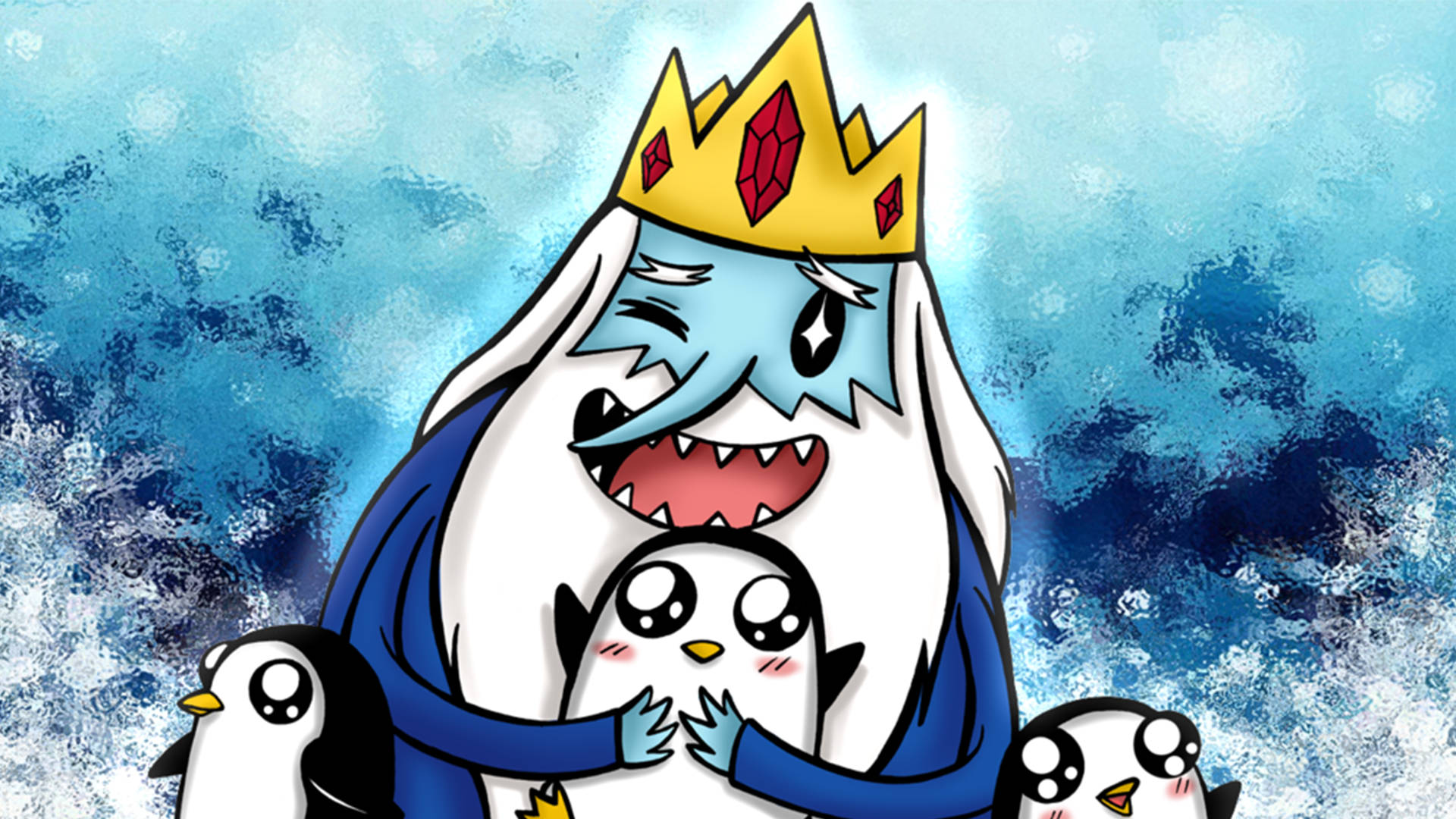 Ice King Hugging Gunter Adventure Time Wallpaper