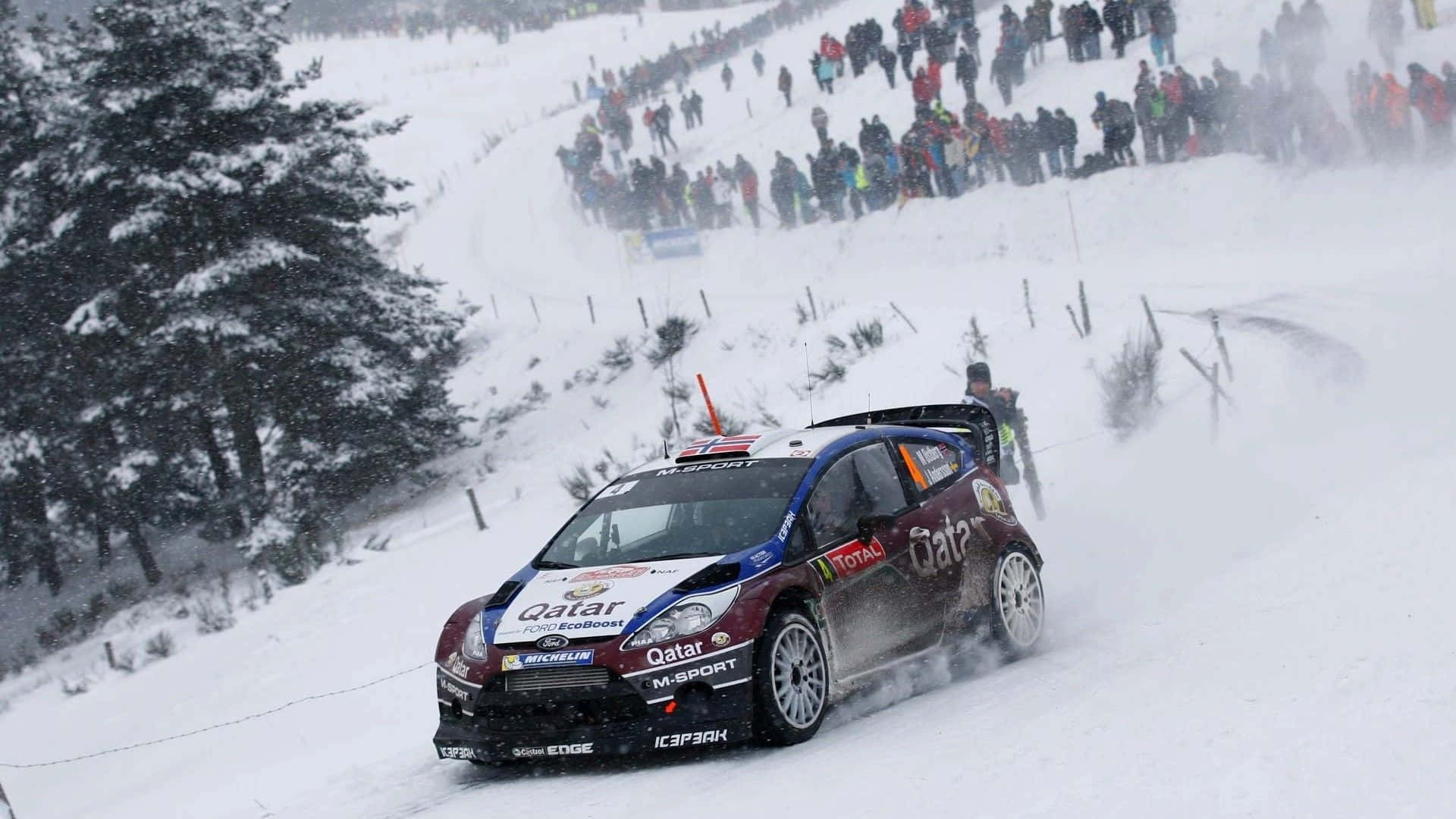 Thrilling Moments in Ice Racing Wallpaper