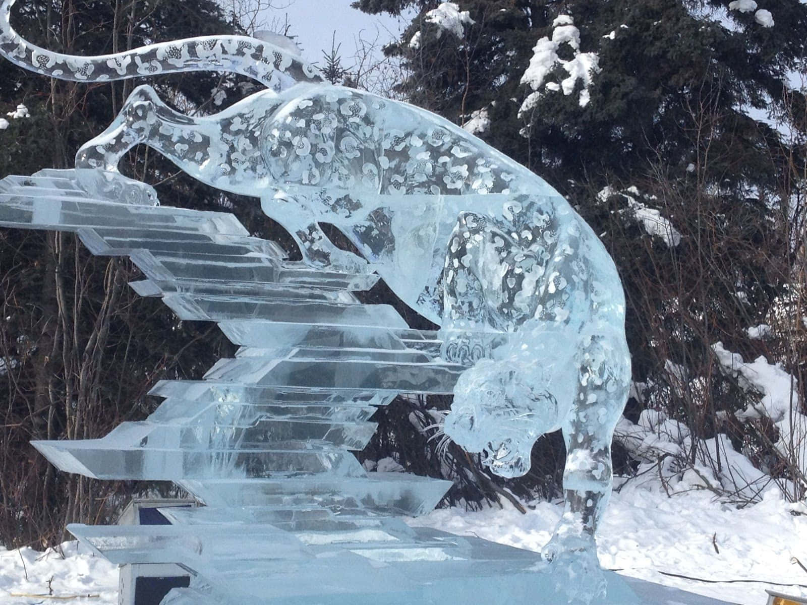 Mesmerizing Ice Sculpture Display Wallpaper