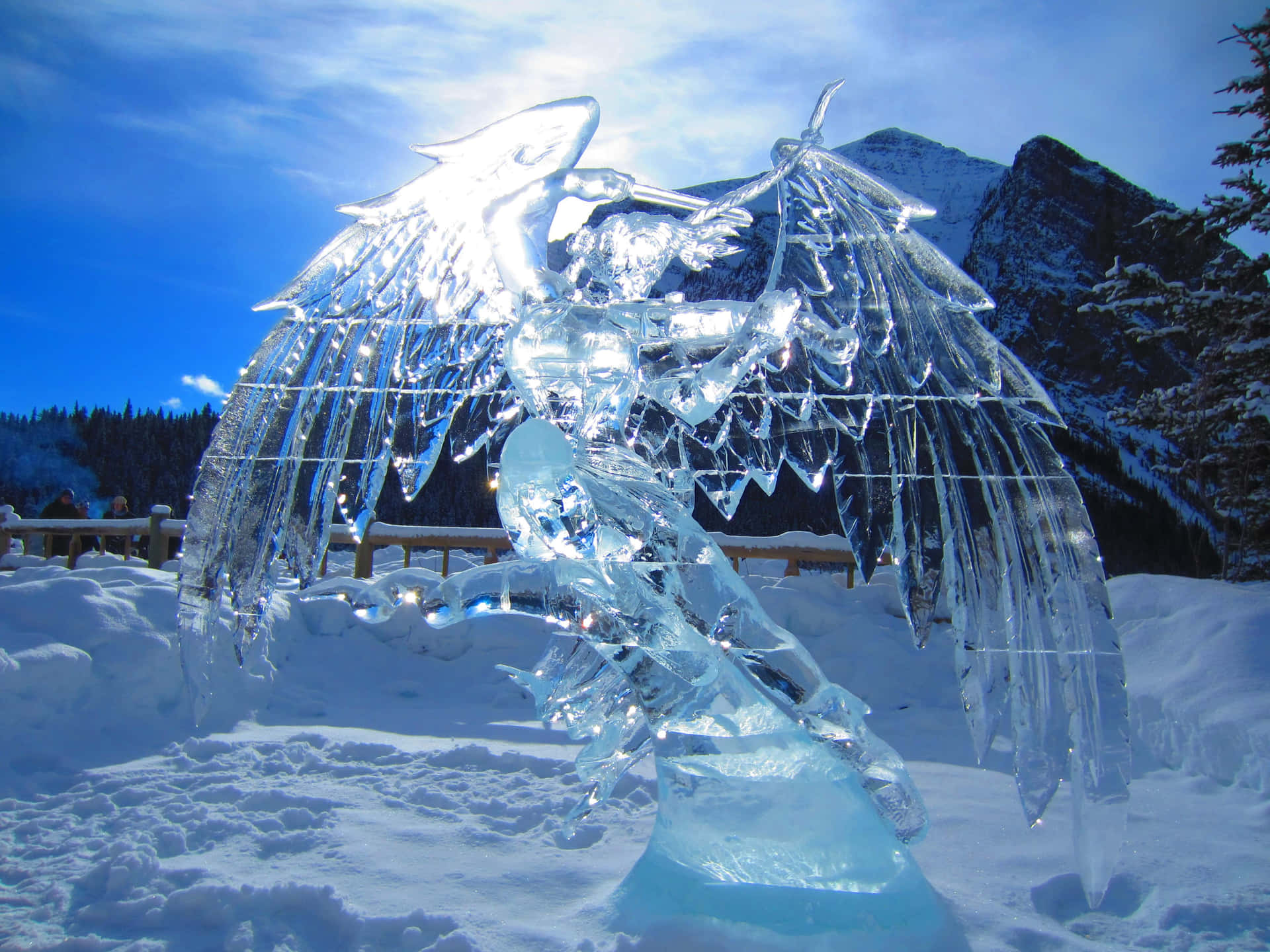 Mesmerizing Ice Sculpture Masterpiece Wallpaper