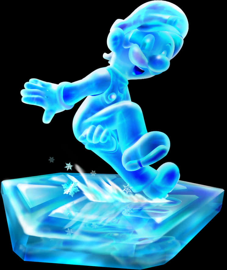 Ice Skating Animated Character PNG